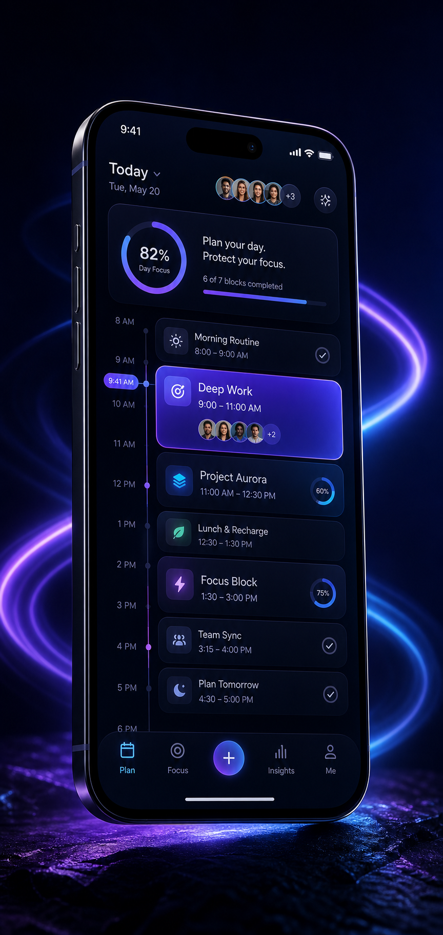 Zieet Daily planning and focus feature design